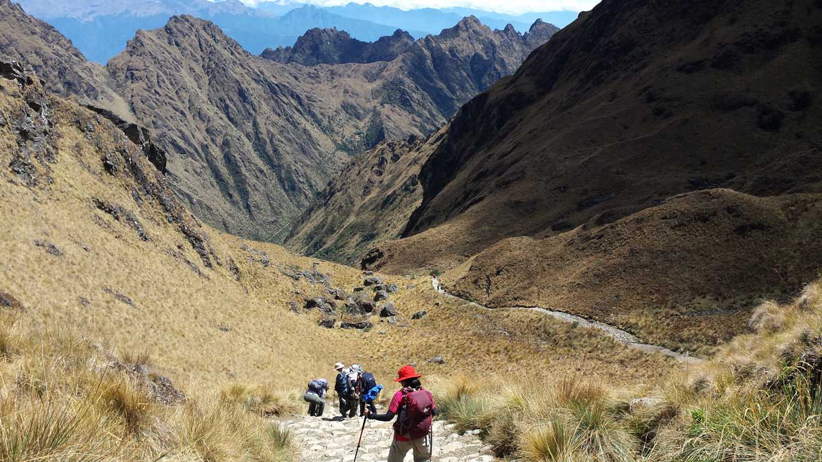 Inca trail 4 days the stairs after dead woman's pass