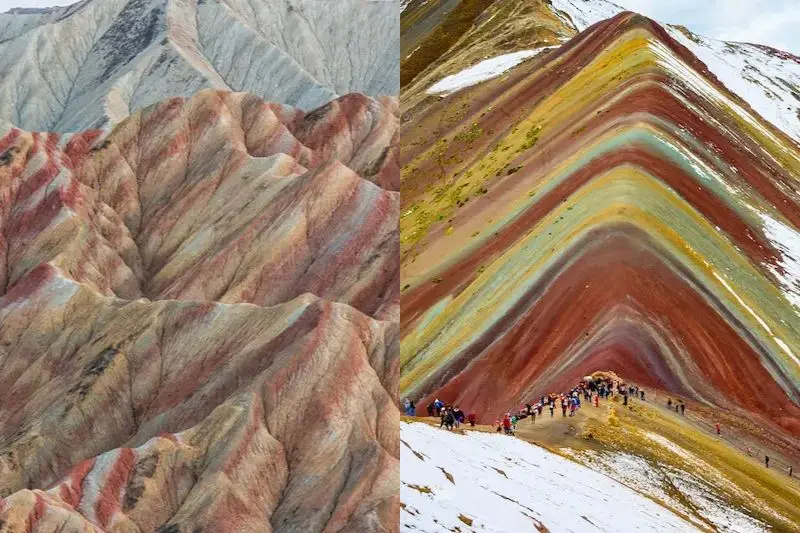 rainbow mountain china vs peru